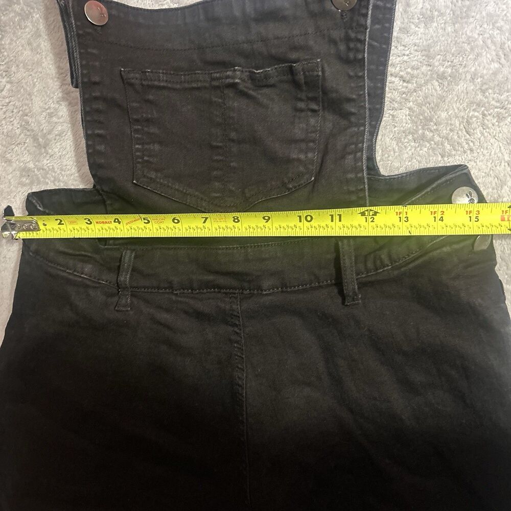 Hell Bunny Dakota Denim Pinafore Dress size large Overalls Skirt Dark Jean Dress - Picture 4 of 9